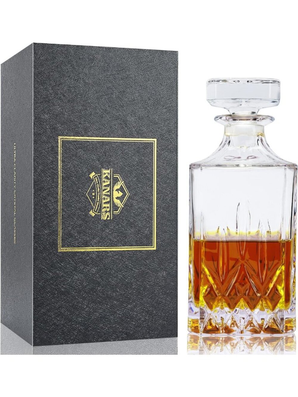 Elegant Crystal Whiskey Decanter Set with Luxury Gift Box for Home Bar